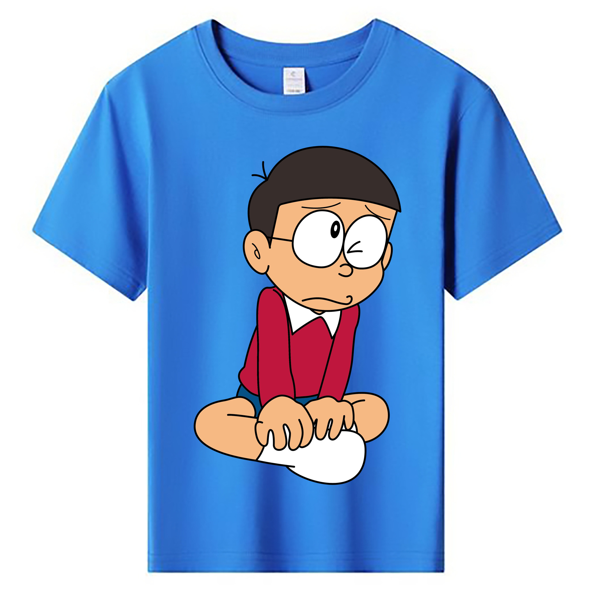 （画像用） ドラえもん 野比 のび太 Doraemon Nobita Nobi 綿100％キッズTシャツ（フロントプリント）